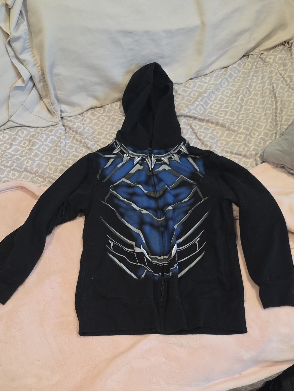 Marvel Black Hoodie with Black Panther Design